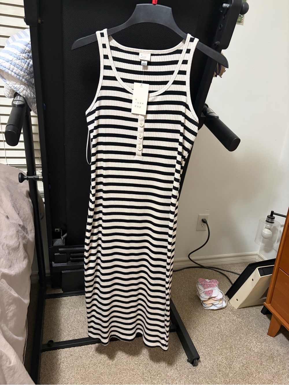 a new day Black and White Striped Tank Maxi Dress
